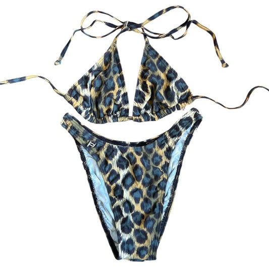 Vintage cheeky leopard print set
