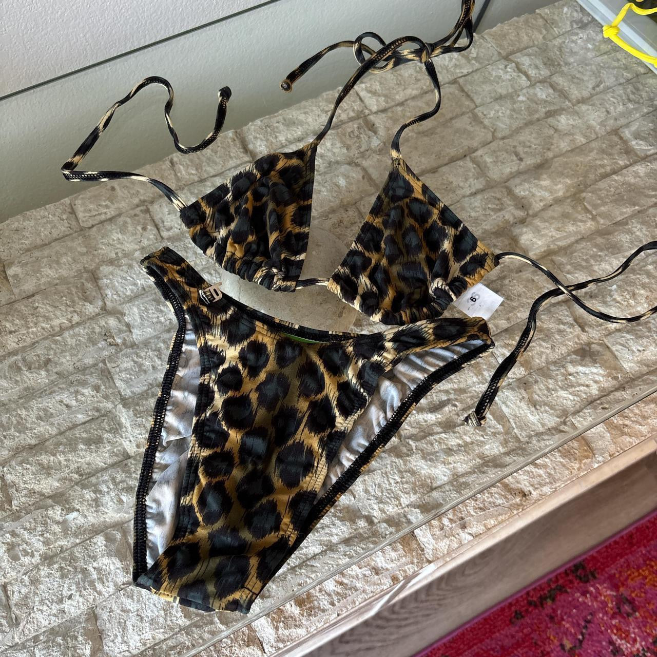 Vintage cheeky leopard print set
