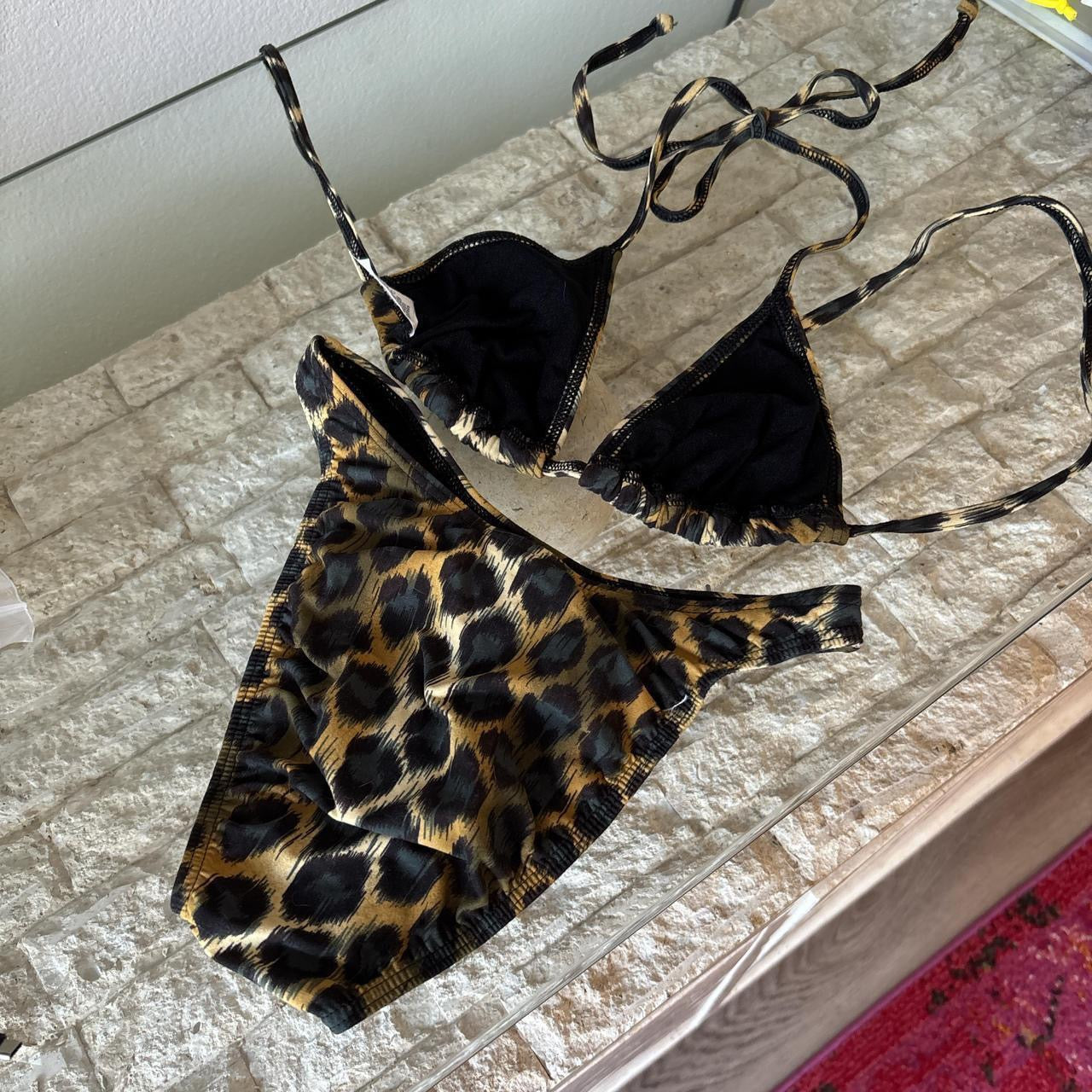 Vintage cheeky leopard print set