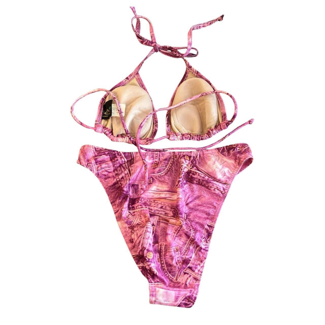 Vintage pink denim print set