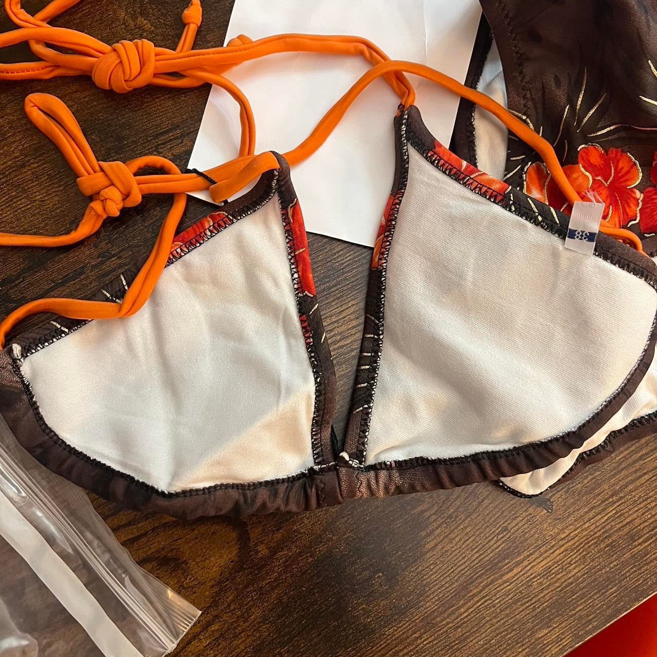 Vintage cheetah hibiscus string bikini set