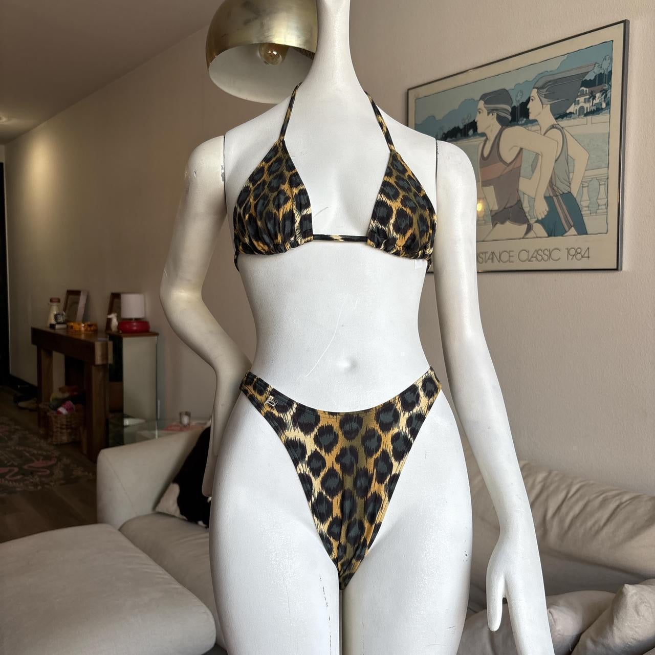 Vintage cheeky leopard print set