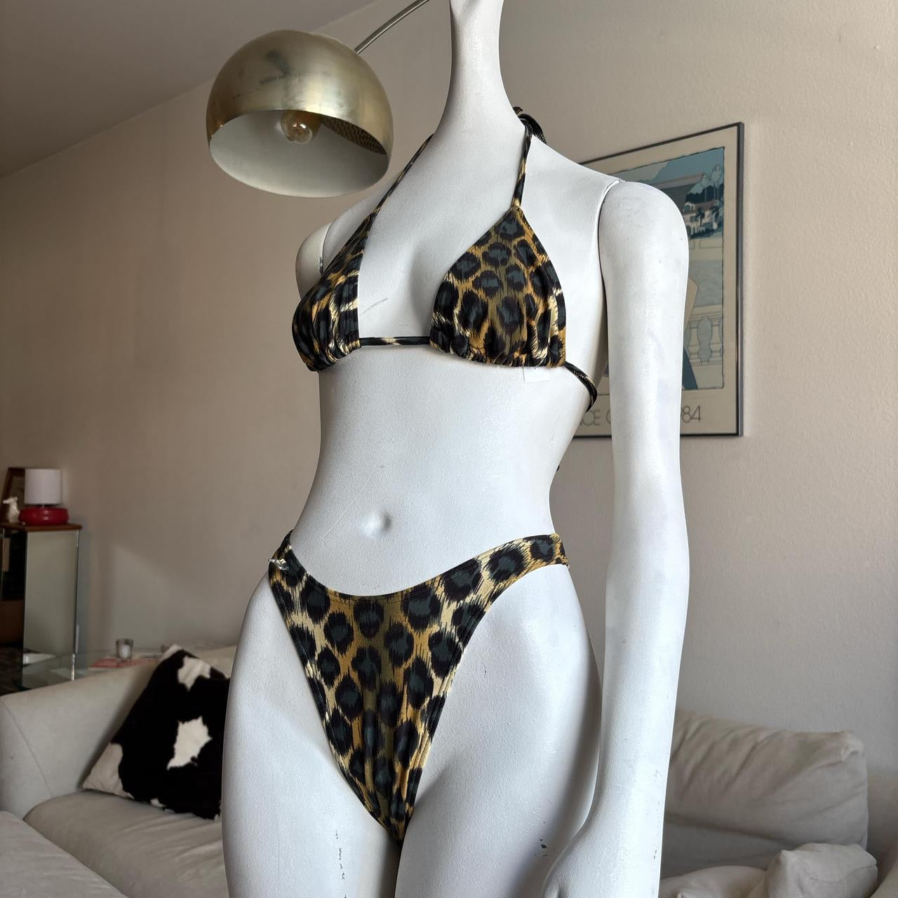 Vintage cheeky leopard print set